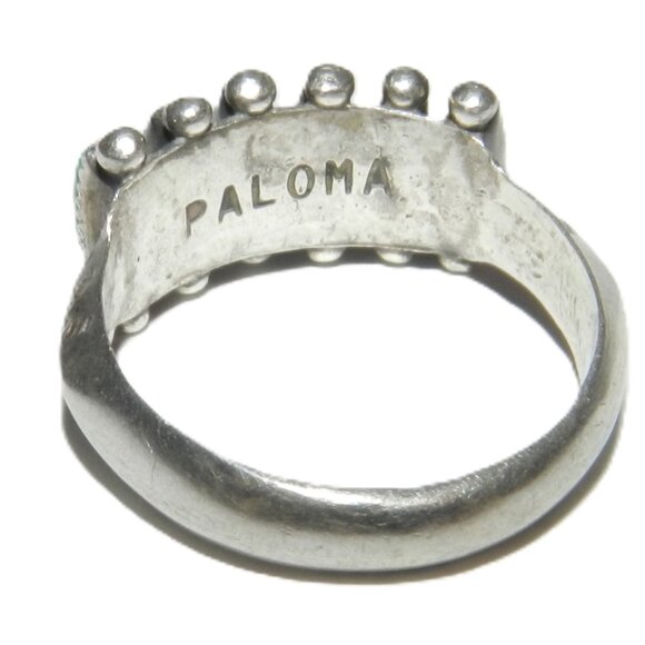 JANICE PALOMA NAVAJO ZUNI STERLING SILVER RING SIZE 7 TURQUOISE - Picture 5 of 10